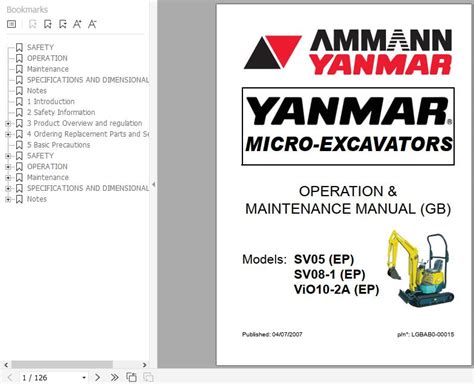 yanmar 10t mini excavator|yanmar mini excavator operator's manual.